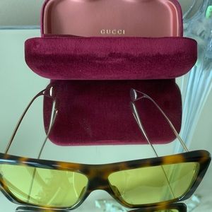 Gucci Havana yellow gold sunglasses